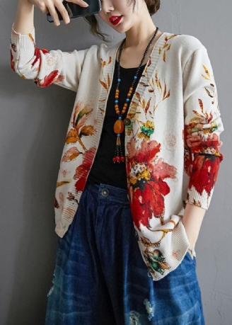 Modern Vit Oversized Tie Dye Stickad Cardigan Winter