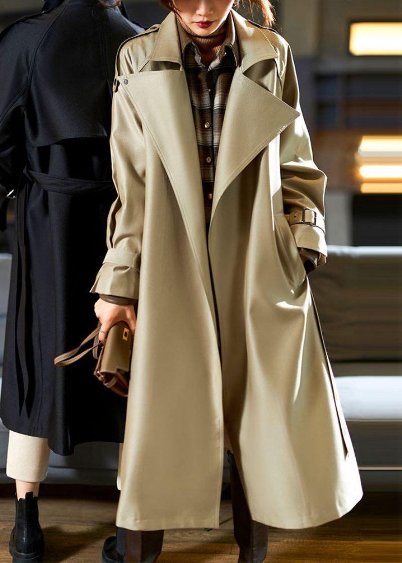 Moderna Khaki Naggade Fickor Sashes Trench Coat Fall