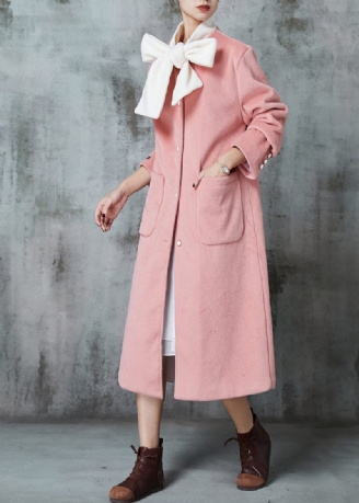 Monterad Rosa Oversized Patchwork Bow Woolen Coat Spring