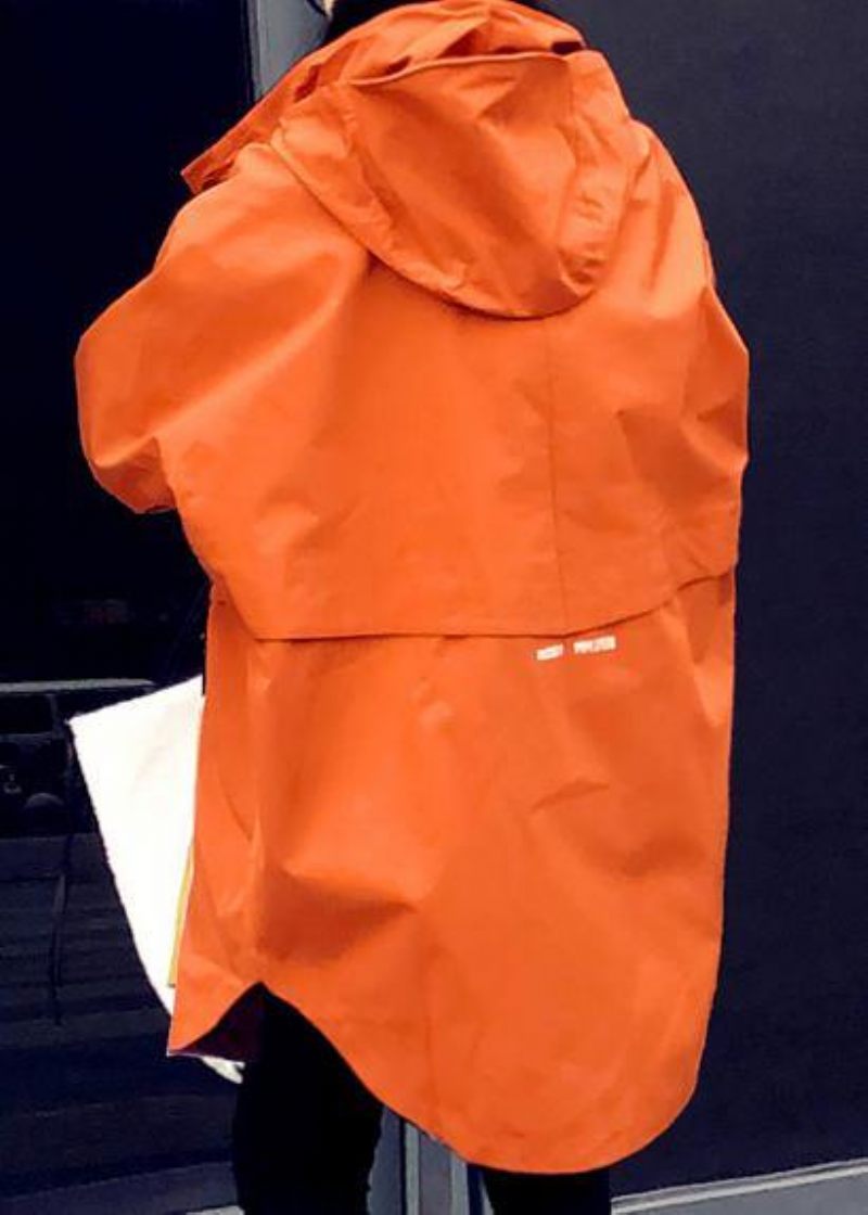 Ny Orange Ankdunkappa Plus Size Damparkas Med Huva Med Dragkedja Eleganta Kappor - Vit