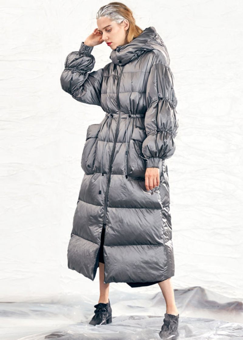 Original Design Caramel Hooded Dragstring Duck Down Puffer Coat Winter - Dunjackor för kvinnor