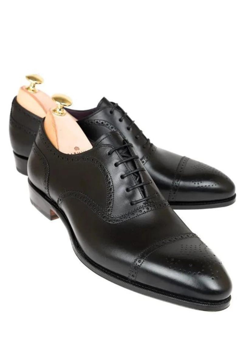 Oxford Brogue Man Business Shoes Solid Office Designer Best Man Shoe Handgjorda Äkta Läderskor För Män