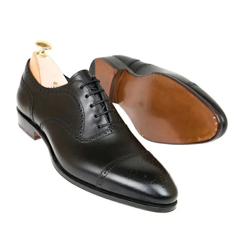 Oxford Brogue Man Business Shoes Solid Office Designer Best Man Shoe Handgjorda Äkta Läderskor För Män - Kamel