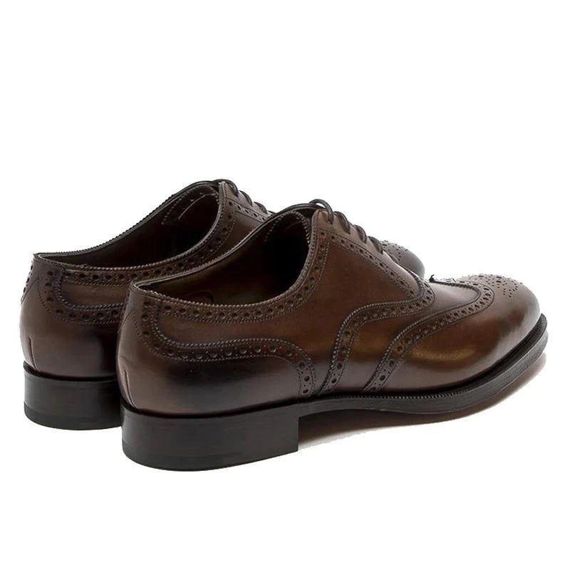 Oxford Brogue Style Bröllopsklänning Formell Bästa Skor Kontor Brudgum Handgjorda Business Designer Man - Brun