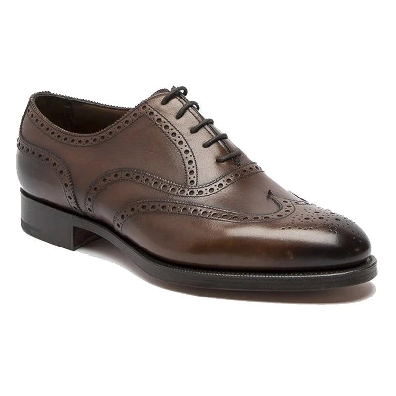 Oxford Brogue Style Bröllopsklänning Formell Bästa Skor Kontor Brudgum Handgjorda Business Designer Man - Brun