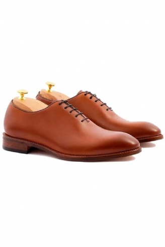 Oxford Solid Dress Business Skor Designer Handgjorda Bröllop Formella Äkta Läder Original Best Man Shoes