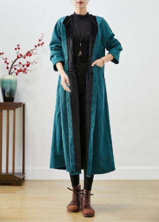 Peacock Green Oversized Varm Fleece Manchester Trench Hooded Winter