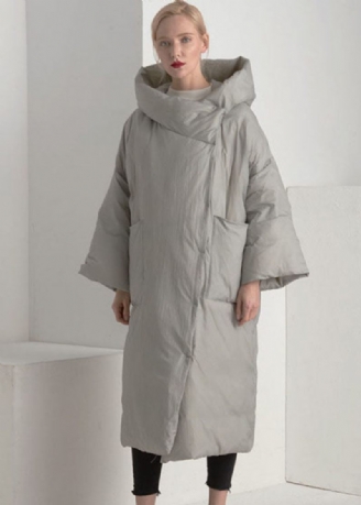 Plus Size Grå Luva Lös Vinter Duck Down Puffer Coat