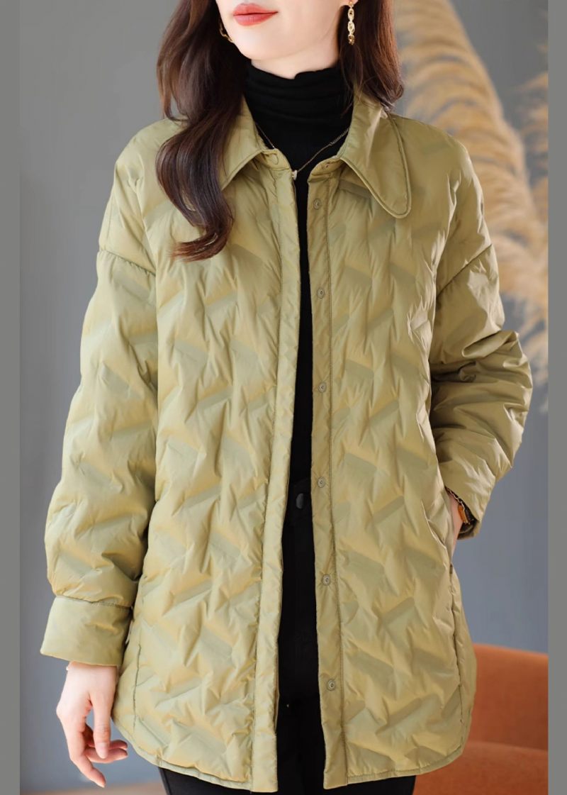 Plus Size Gräsgrön Oversized Warm Duck Down Puffer Jacka Vinter - Dunjackor för kvinnor