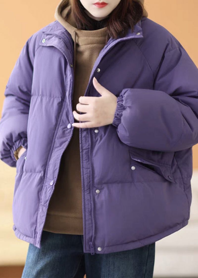 Plus Size Kaffe Hooded Dragkedja Fickor Bomull Fylld Parka Winter - Dunjackor för kvinnor