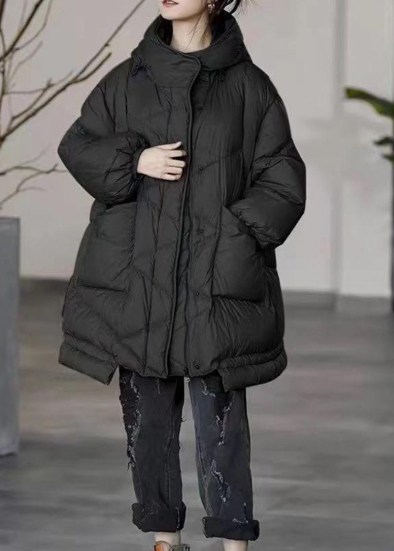 Plus Size Khaki Oversized Fickor Duck Down Puffer Jacka Vinter - Dunjackor för kvinnor