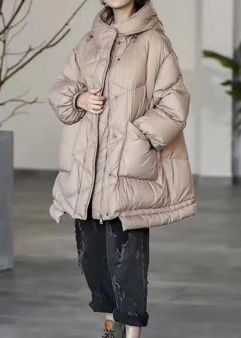 Plus Size Khaki Oversized Fickor Duck Down Puffer Jacka Vinter - Dunjackor för kvinnor