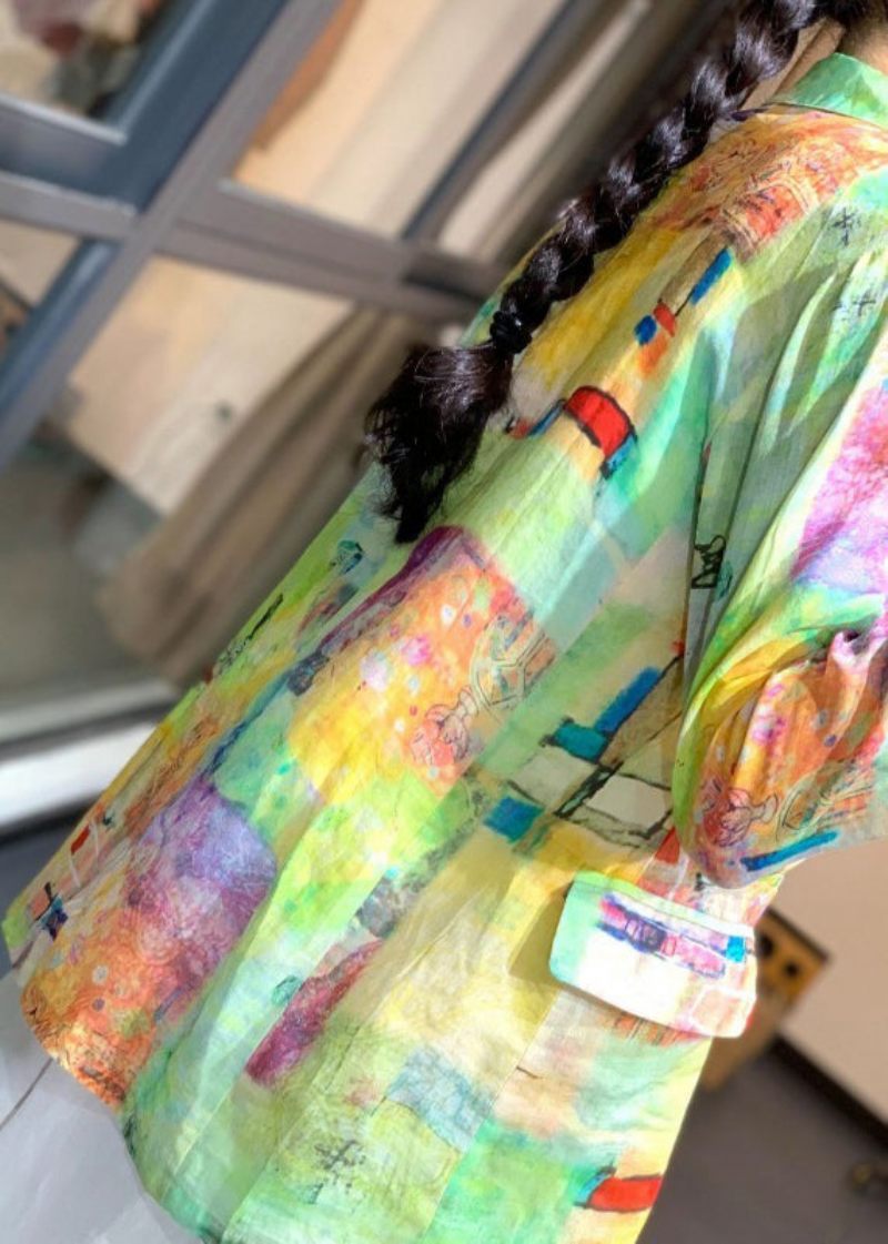 Plus Size Rainbow Tie Dye Linne Upf 50+ Coat Jacka Summer - Vinterkappor för kvinnor