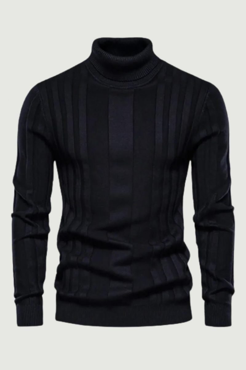 Pullovers Turtleneck Herr Casual Basic Solid Varmrandig Tröja Vintertröjor