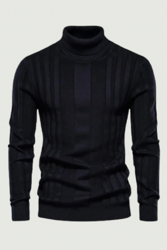 Pullovers Turtleneck Herr Casual Basic Solid Varmrandig Tröja Vintertröjor