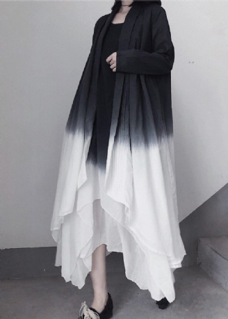 Retro Irregular Double Layer Gradient Cape Coat