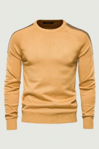 Skarvad Drop Sleeve Sweater Herr Casual O-ringad Slim Fit Pullovers Herrtröjor Vinter Varm Stickad Tröja För