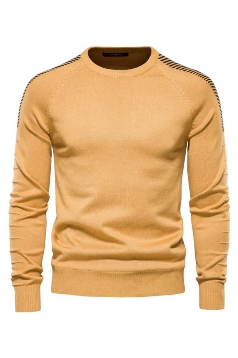 Skarvad Drop Sleeve Sweater Herr Casual O-ringad Slim Fit Pullovers Herrtröjor Vinter Varm Stickad Tröja För - Vit