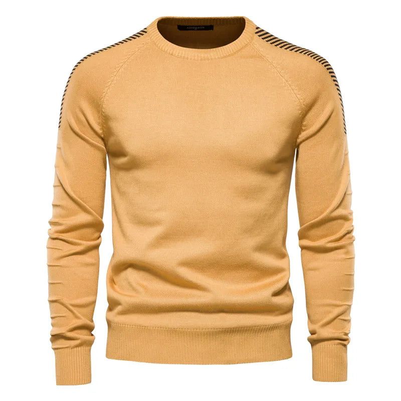 Skarvad Drop Sleeve Sweater Herr Casual O-ringad Slim Fit Pullovers Herrtröjor Vinter Varm Stickad Tröja För - Vit