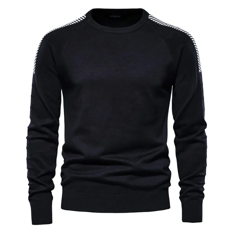 Skarvad Drop Sleeve Sweater Herr Casual O-ringad Slim Fit Pullovers Herrtröjor Vinter Varm Stickad Tröja För - Vit