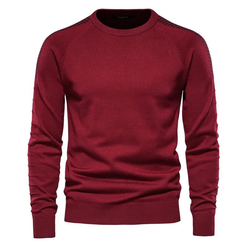 Skarvad Drop Sleeve Sweater Herr Casual O-ringad Slim Fit Pullovers Herrtröjor Vinter Varm Stickad Tröja För - Vit