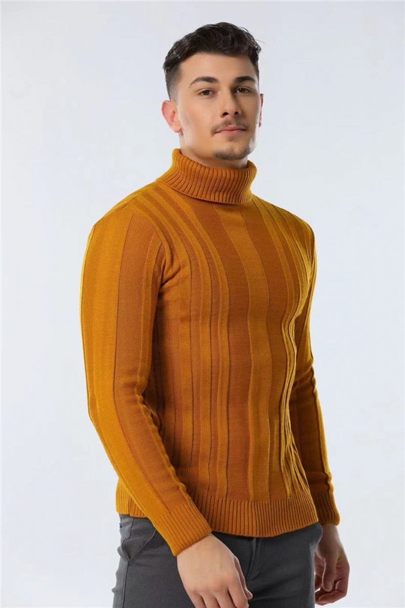 Slim Fit Pullovers Turtleneck Herr Casual Basic Enfärgad Varmrandig Tröja Nya Vintertröjor