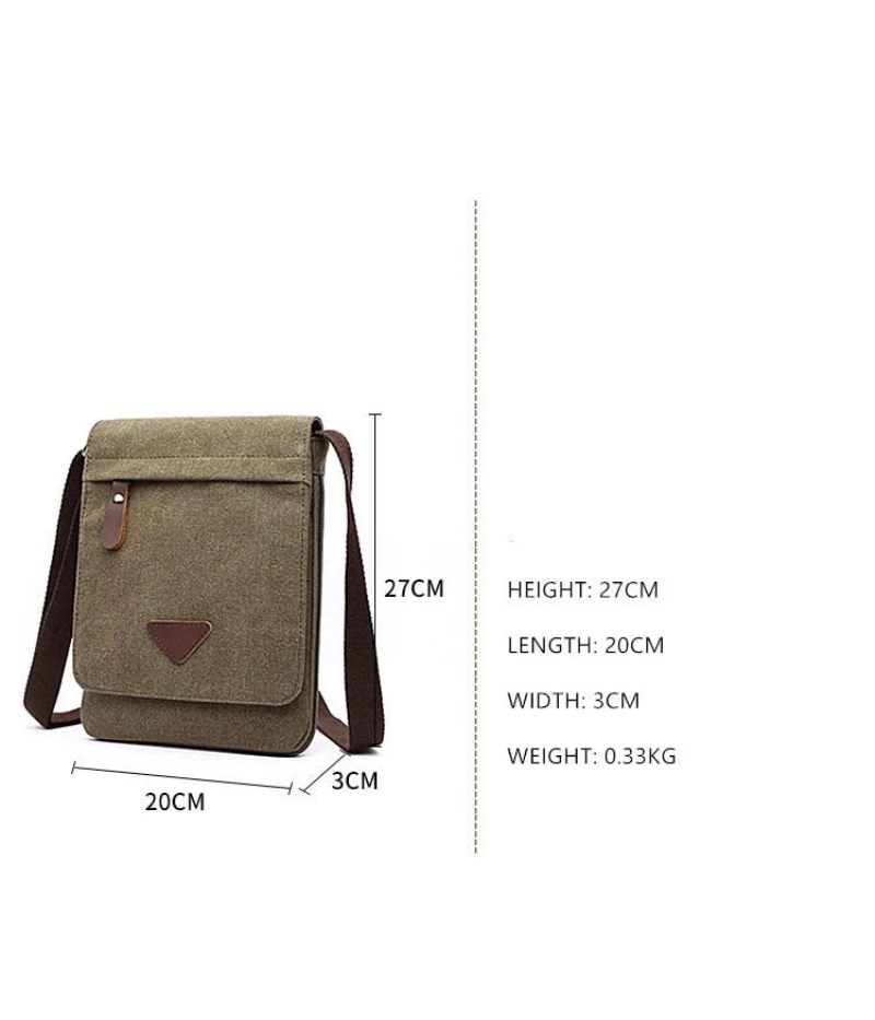 Solid Messenger Starkt Tyg Crossbody-väskor I Vintagestil - Grå