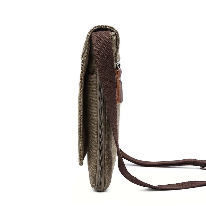 Solid Messenger Starkt Tyg Crossbody-väskor I Vintagestil - Grå