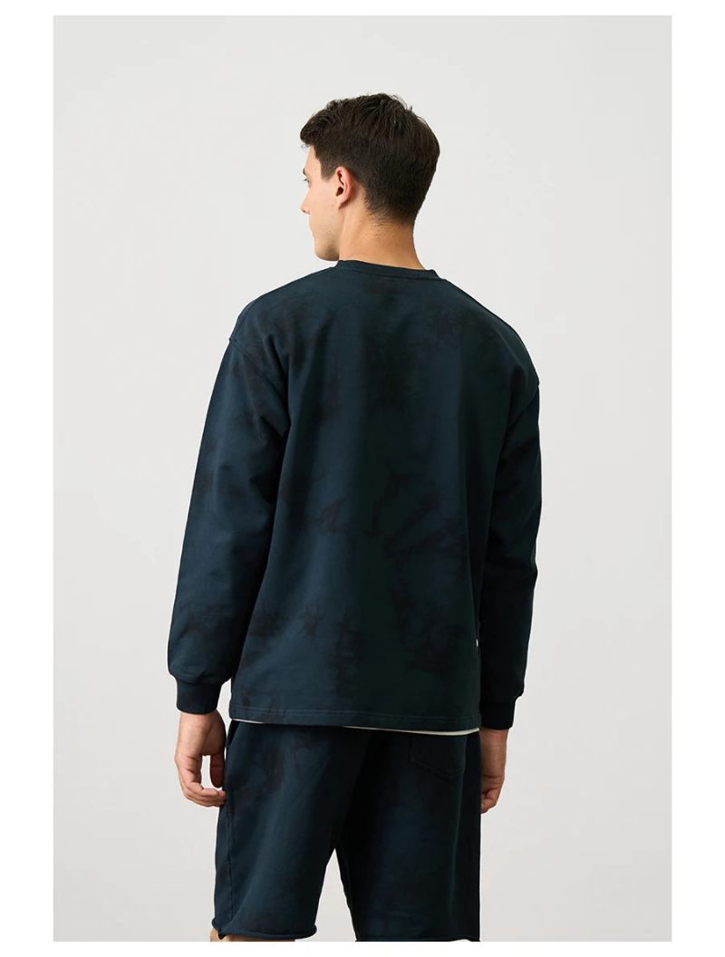 Spring Oversize Dark Sweatshirts Hoodies Pullovers - Marinblå