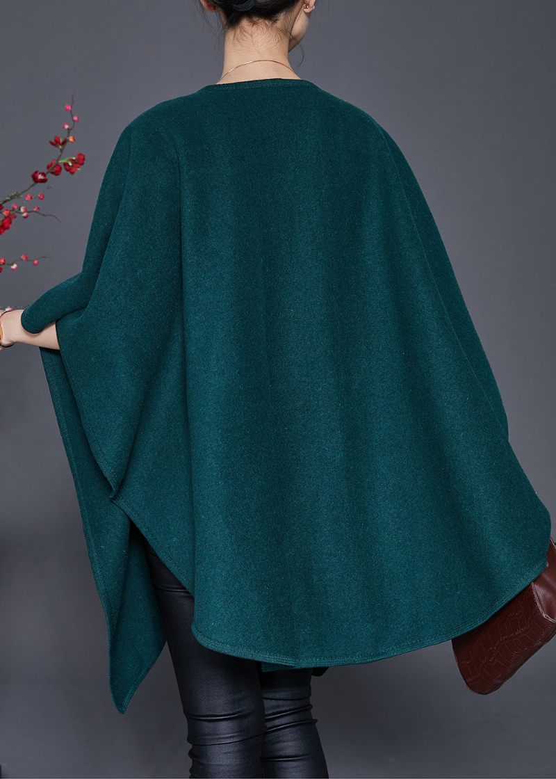 Stil Blackish Green Oversized Woolen Cardigan Winter - Ullrockar för kvinnor