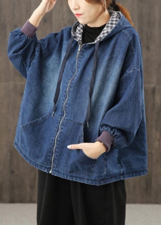 Stil Huvfickor Kläder För Kvinnor Fotografi Denim Blå Blusar