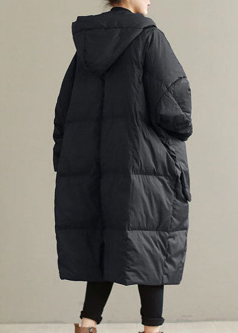 Svarta Varma Duck Down Winter Coats Zip Up - Lila