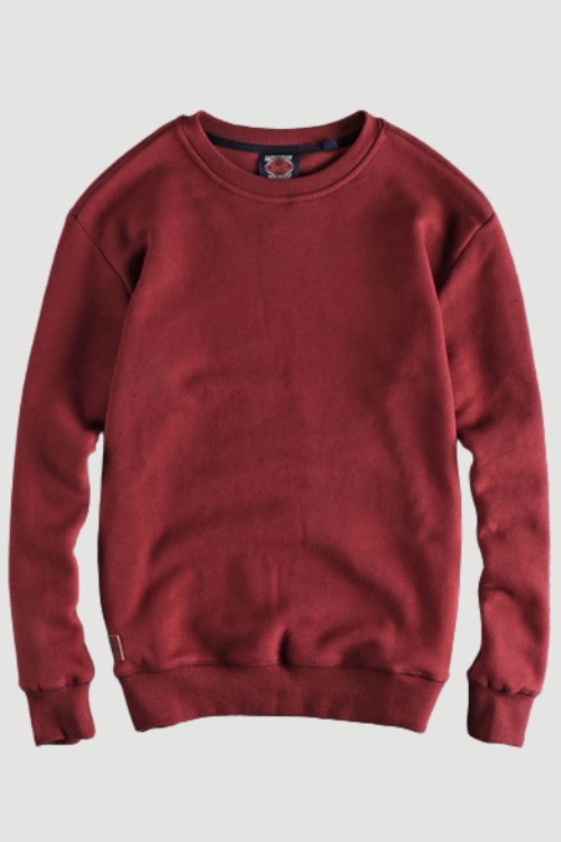 Sweatshirt Vinter Höst Herr Solid Enkel Basic Mångsidig Pullover Högkvalitativ Sammetstopp