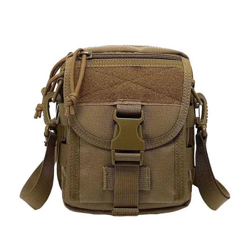 Tactical Bag Nylon Midjeväska Camping Messenger Bag - Kaki