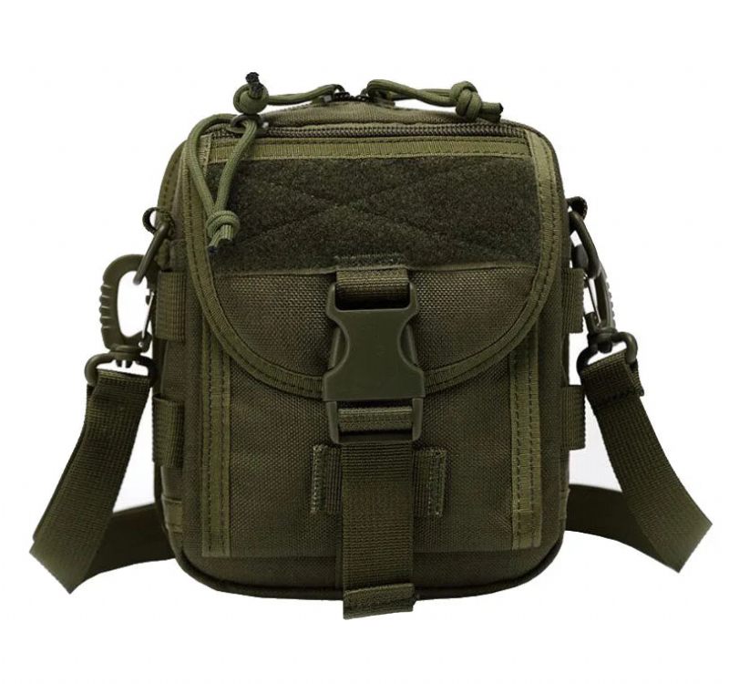 Tactical Bag Nylon Midjeväska Camping Messenger Bag - Kaki