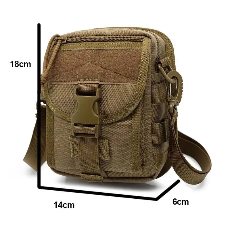 Tactical Bag Nylon Midjeväska Camping Messenger Bag - Kaki