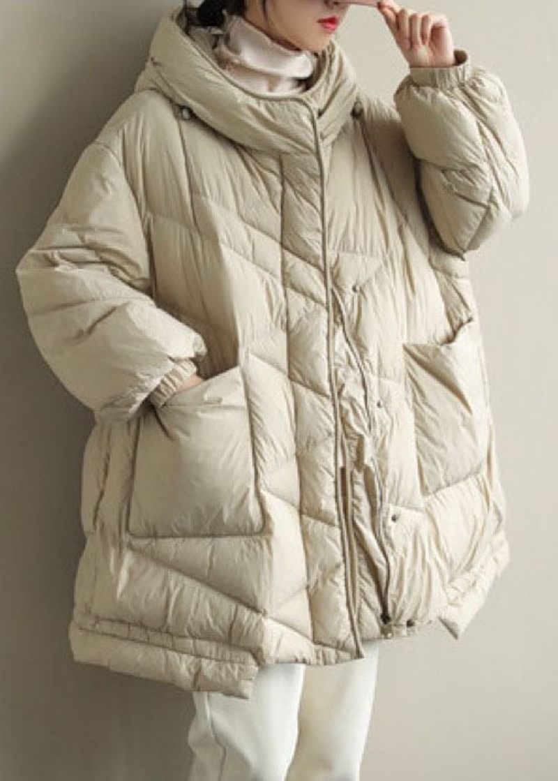 Trendig Beige Stativkrage Varm Vinter Duck Down Coat