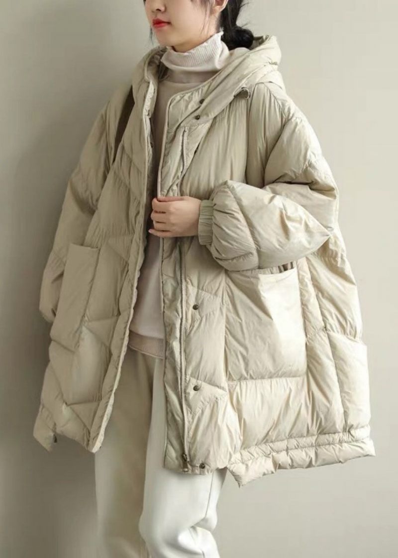 Trendig Beige Stativkrage Varm Vinter Duck Down Coat - Beige