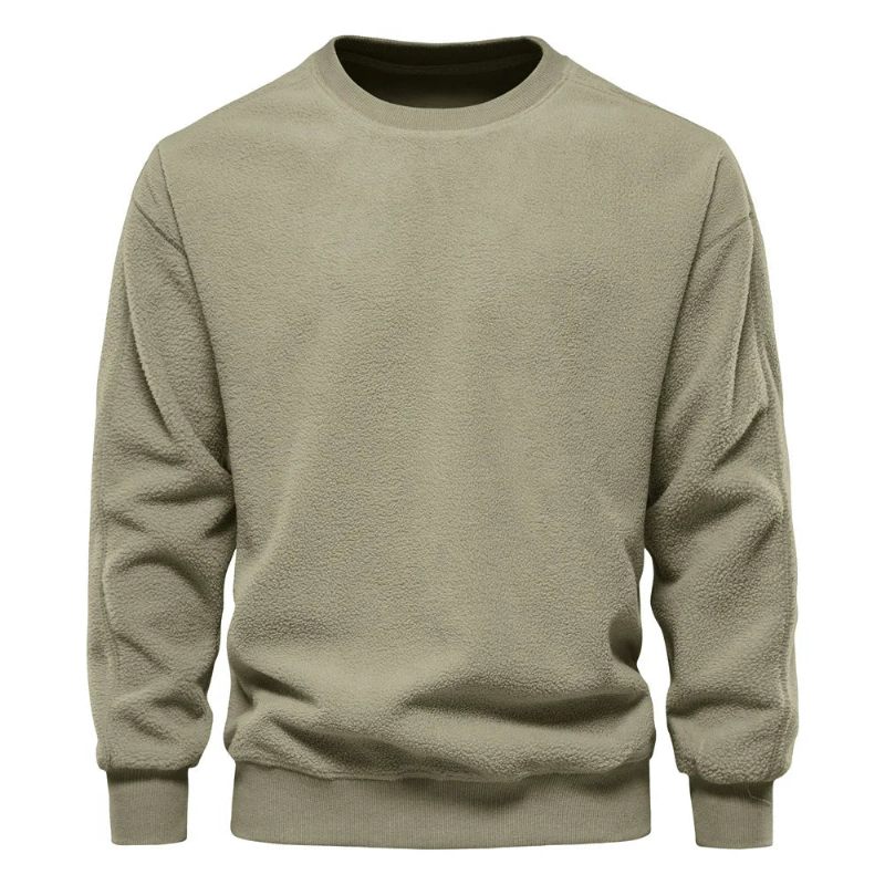 Tröja Herr Höst Vinter Stil Casual Enkel Solid Pullover Top - Svart