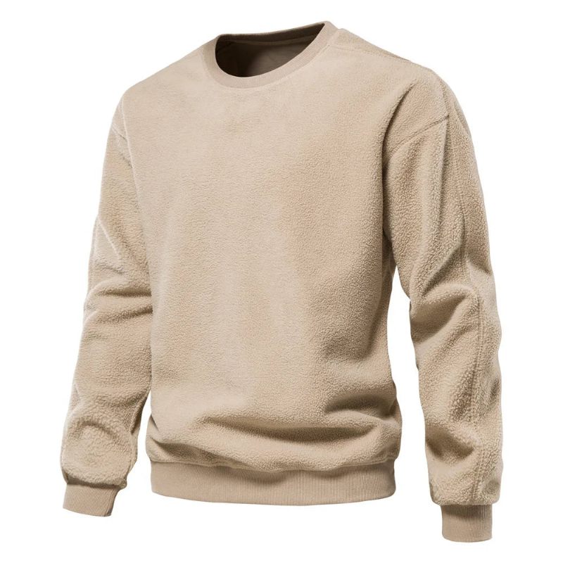 Tröja Herr Höst Vinter Stil Casual Enkel Solid Pullover Top - Svart