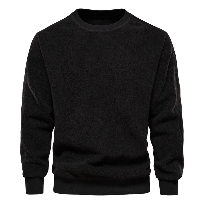 Tröja Herr Höst Vinter Stil Casual Enkel Solid Pullover Top - Svart