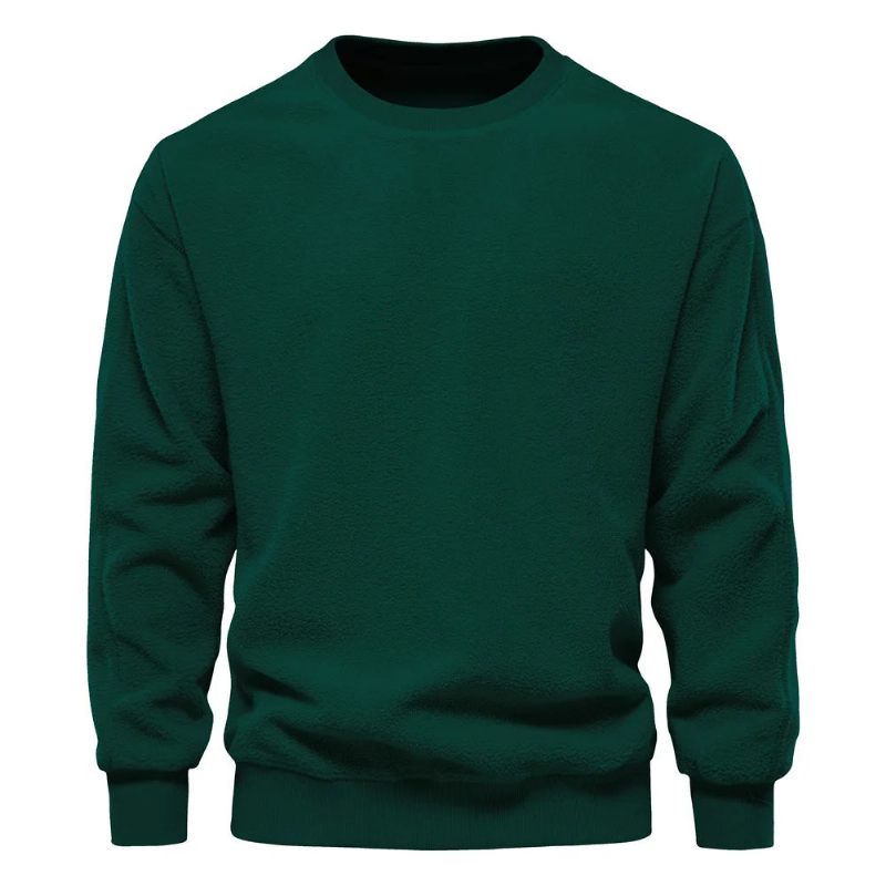 Tröja Herr Höst Vinter Stil Casual Enkel Solid Pullover Top - Svart