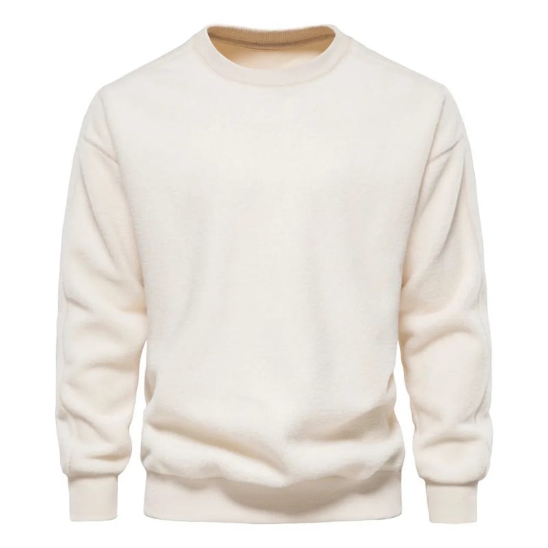 Tröja Herr Höst Vinter Stil Casual Enkel Solid Pullover Top - Svart