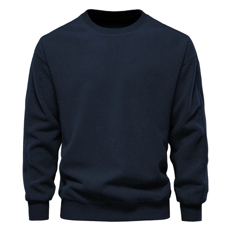 Tröja Herr Höst Vinter Stil Casual Enkel Solid Pullover Top - Svart