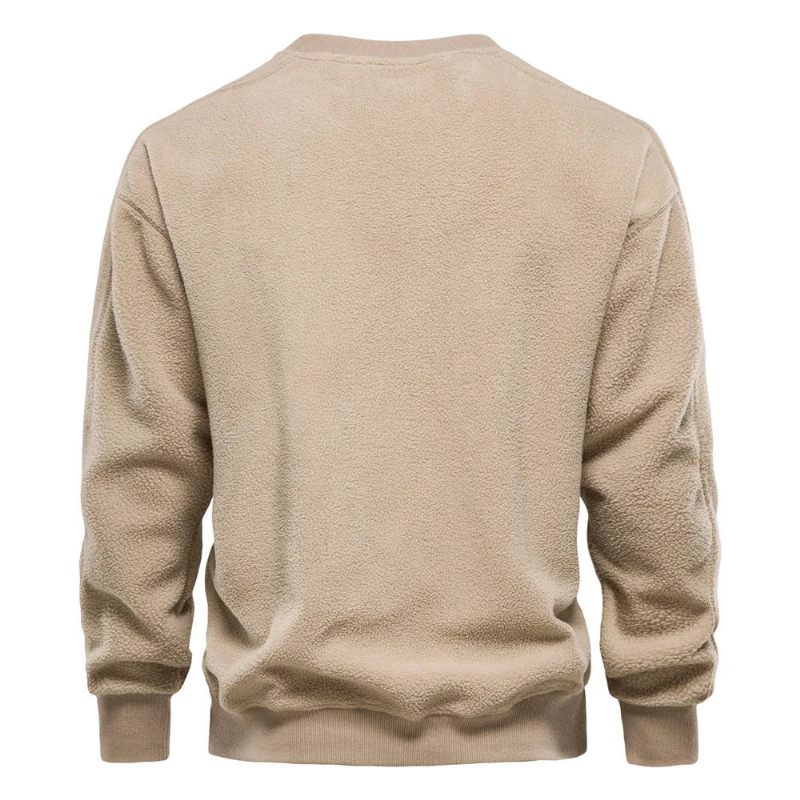 Tröja Herr Höst Vinter Stil Casual Enkel Solid Pullover Top - Svart