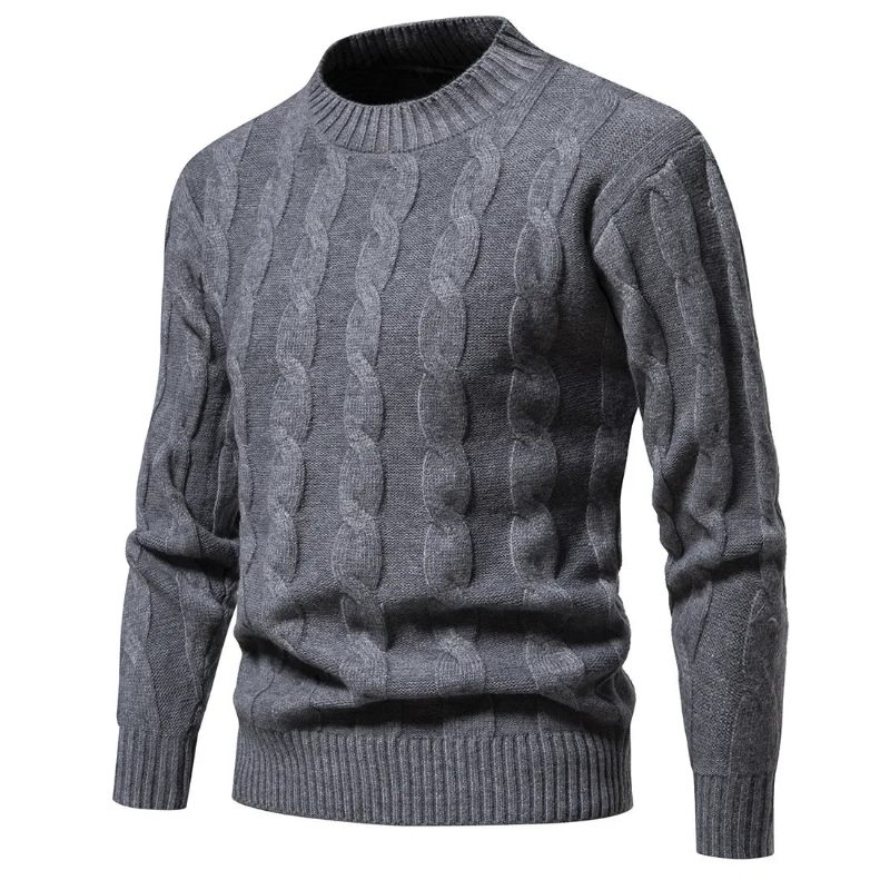 Tröjor Kläder Vinter Vintage Tröja Herr Kappor Enfärgad Randig Turtleneck Höst - Svart