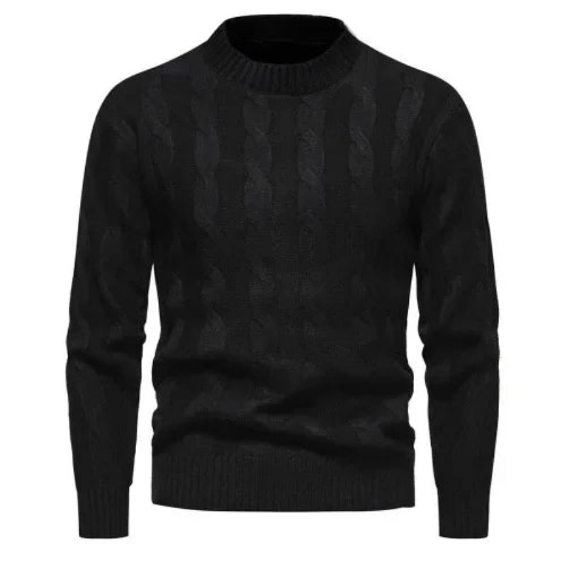 Tröjor Kläder Vinter Vintage Tröja Herr Kappor Enfärgad Randig Turtleneck Höst - Svart