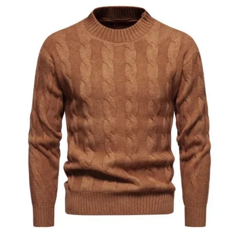 Tröjor Kläder Vinter Vintage Tröja Herr Kappor Enfärgad Randig Turtleneck Höst - Svart