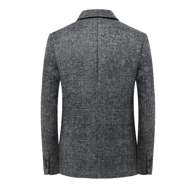 Ull Varma Män För Blazer Höst Vinter Män Smart Casual Klassisk Enkelknäppt Kavaj - Grå