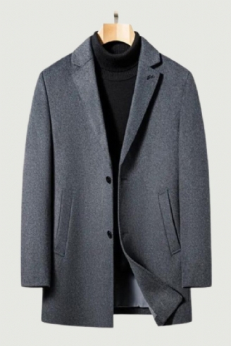 Ullrock Herr Business Casual Trenchcoat Kappa Män Tjock